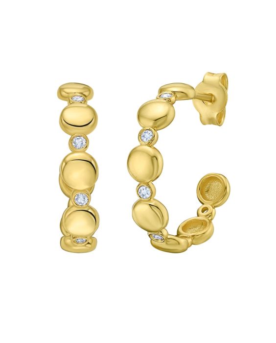 14K Diamond Bauble Hoops