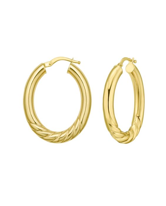 14K Twisted Medium Hoops
