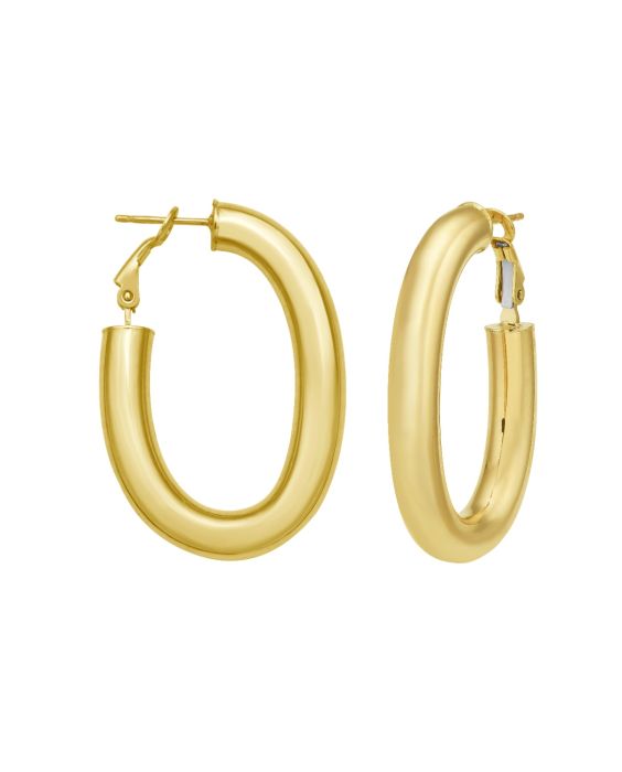 14K Oval Omega Hoops