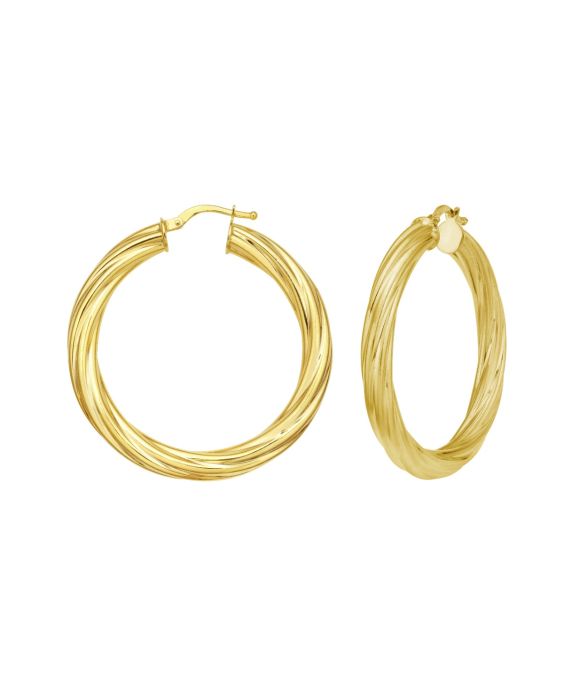 14K Full Twist Large Hoops