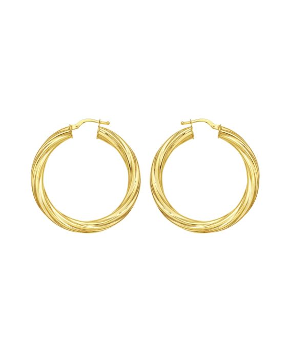 14K Full Twist Large Hoops