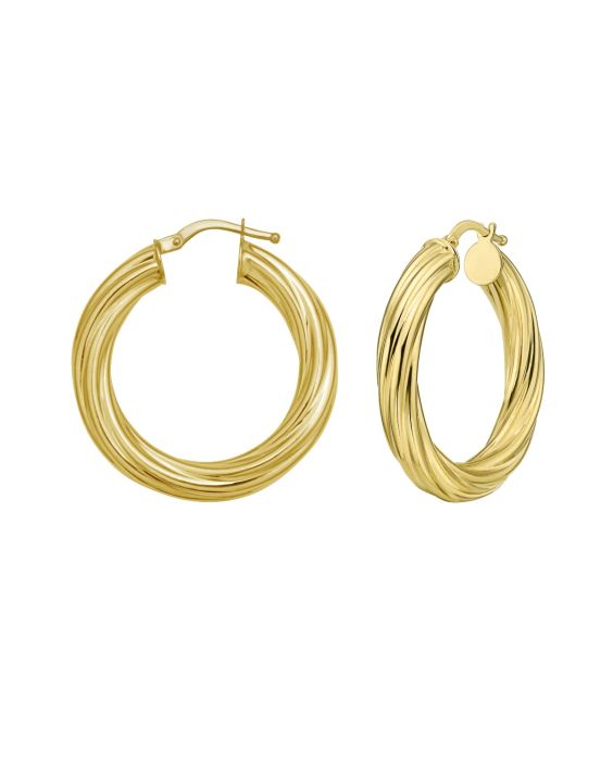 14K Full Twist Medium Hoops