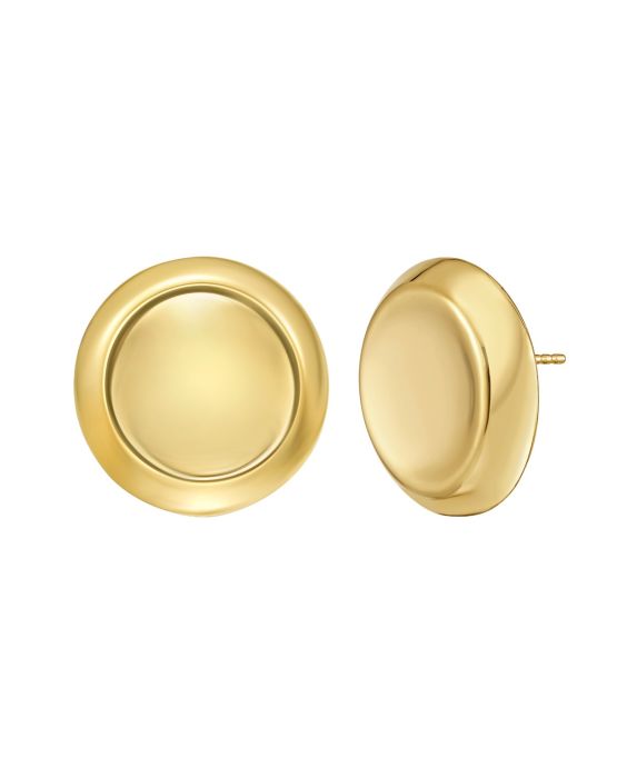 14K Polished Button Stud Earrings