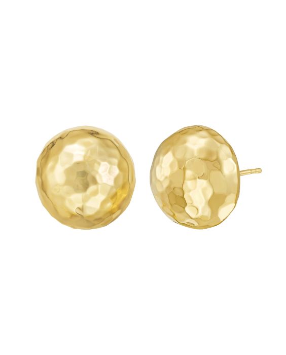 14K Diamond Cut Faceted Ball Earrings