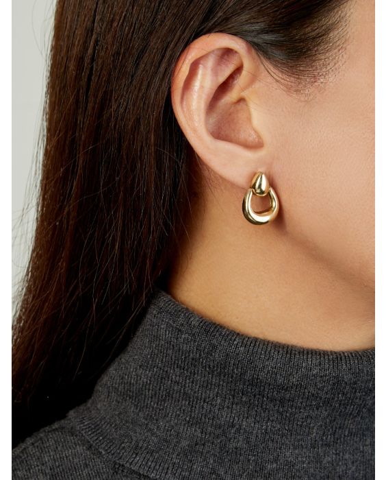 14K Sculpted Door Knocker Earrings