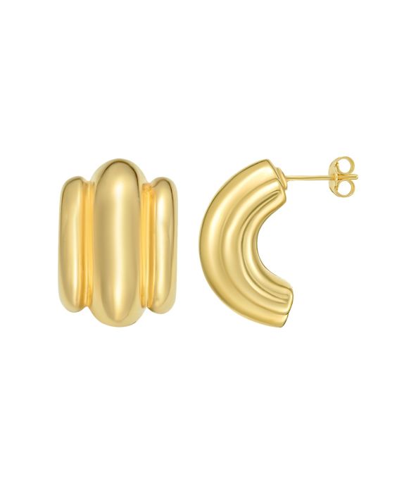 14K Triple Bar Half Hoop Earrings