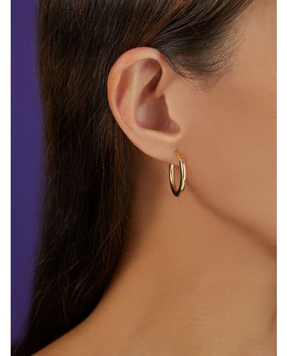 14K Gold Graduated Flat Hoops