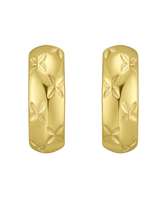 14K Gold Small Florentine Hoops