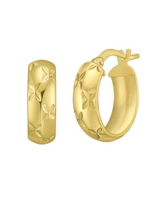 14K Gold Small Florentine Hoops