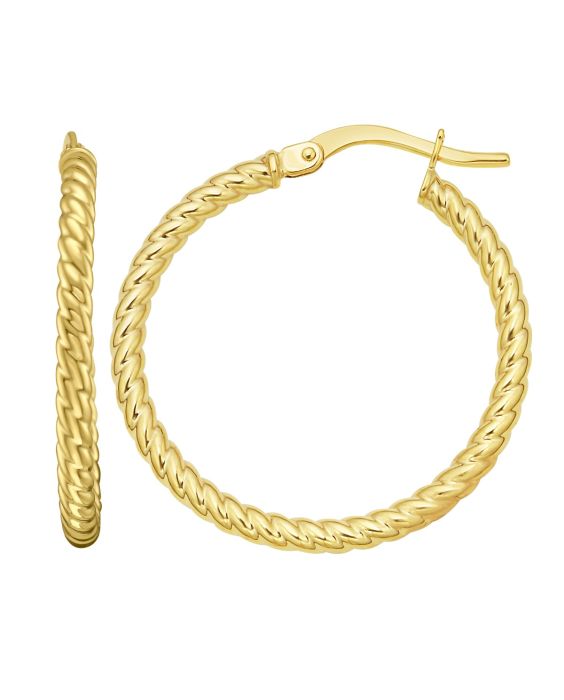 14K Gold Twisted Medium Hoops