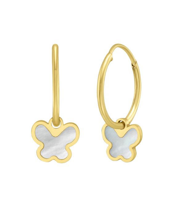 14K Gold Butterfly Earrings 