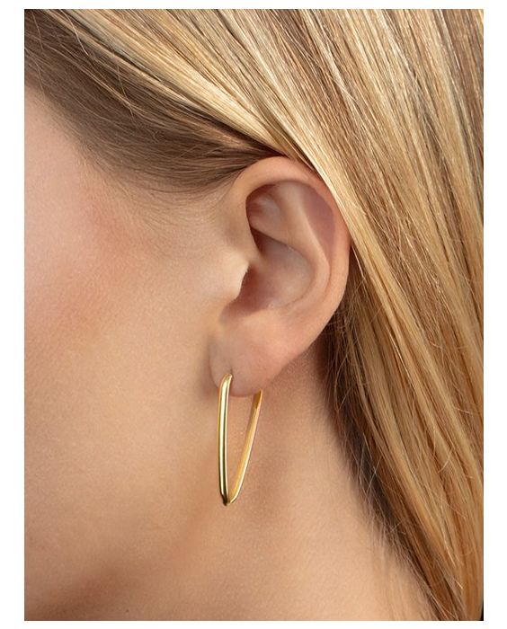 14K V Hoop Earrings
