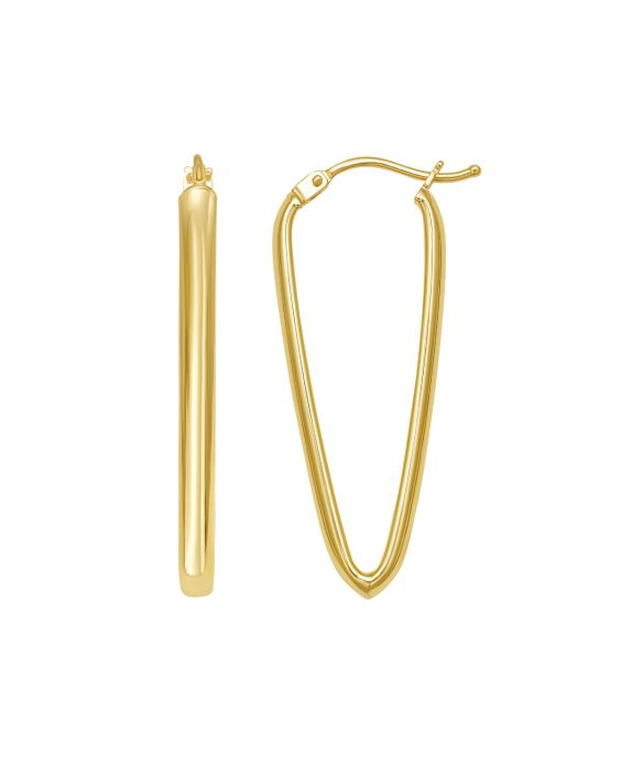14K V Hoop Earrings