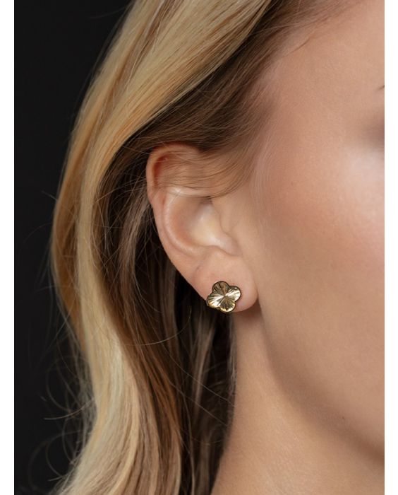 14K Radiating Clover Earrings