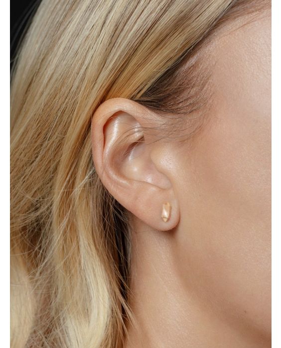 14K Long Hexagon Post Earrings