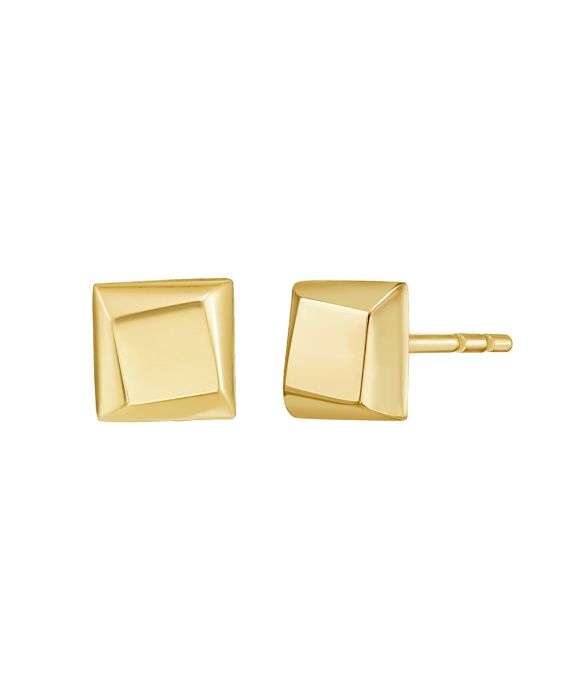 14K Flat Back Square Earrings