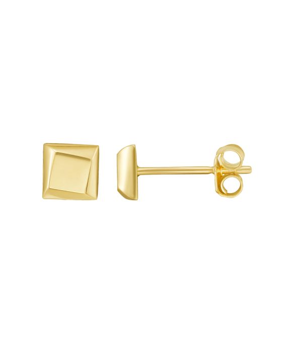 14K Flat Back Square Earrings