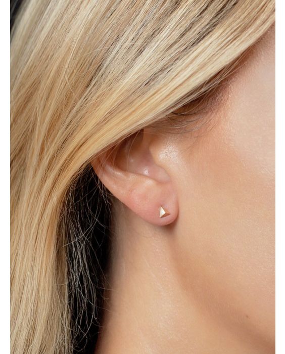 14K Flat Back Triangle Earrings