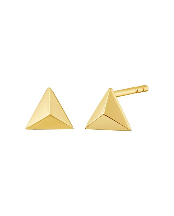14K Flat Back Triangle Earrings