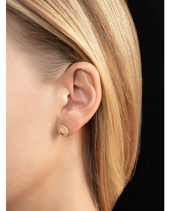 14K Diamond Freeform Cushion Earrings