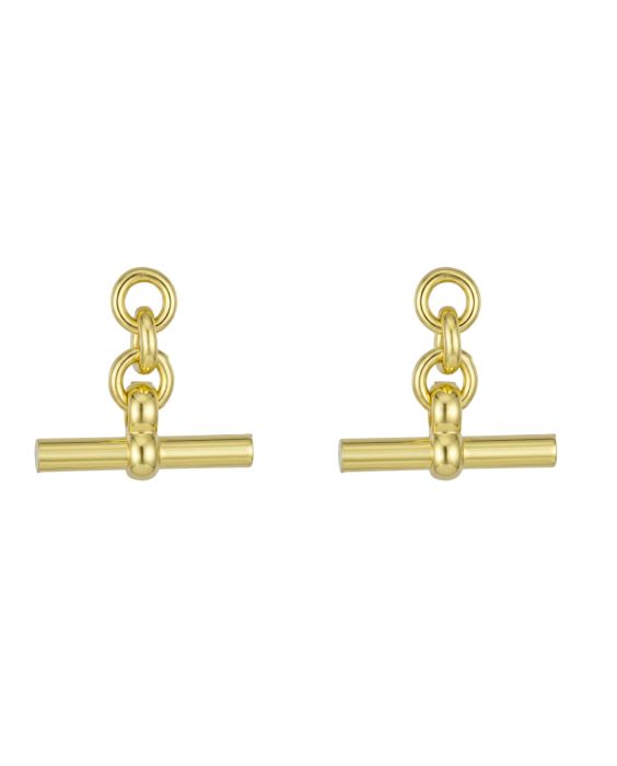 14k Gold T-Bar Dangle Earrings