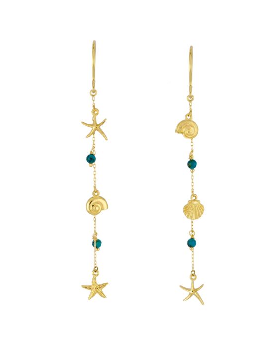 14k Gold Sealife Earrings