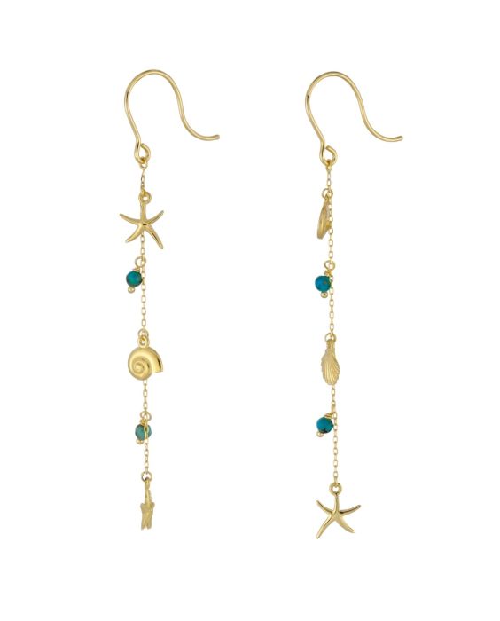14k Gold Sealife Earrings