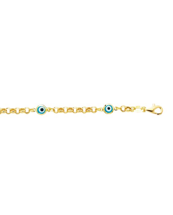 14K Gold Evil Eye Bracelet