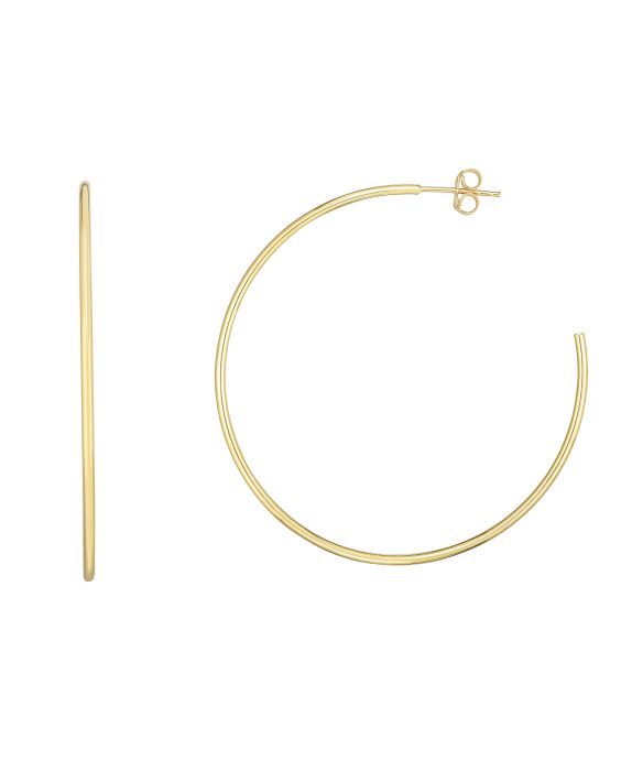 14K Gold 1.5x50mm Polished C Hoop Earring