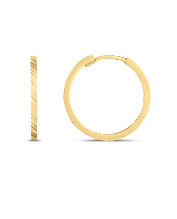 14K Gold Round Hoops