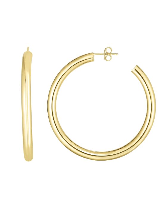 14K Gold 4mm Polished C Hoop Earring