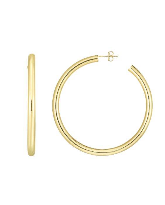 14K Gold 4mm Polished C Hoop Earring