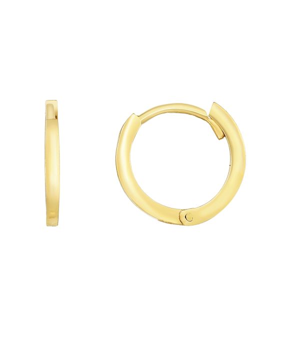 14K Gold Thin Polished Huggie Earring