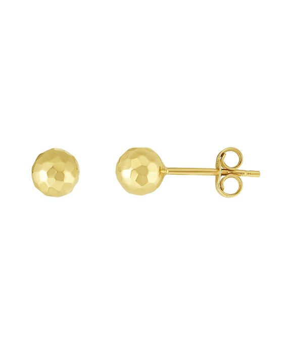 14K Gold 5mm Faceted Post Earring
