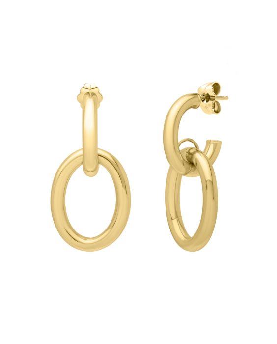 14K Interlocking Link Earrings 