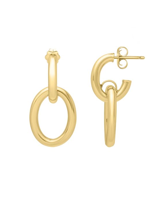 14K Interlocking Link Earrings 