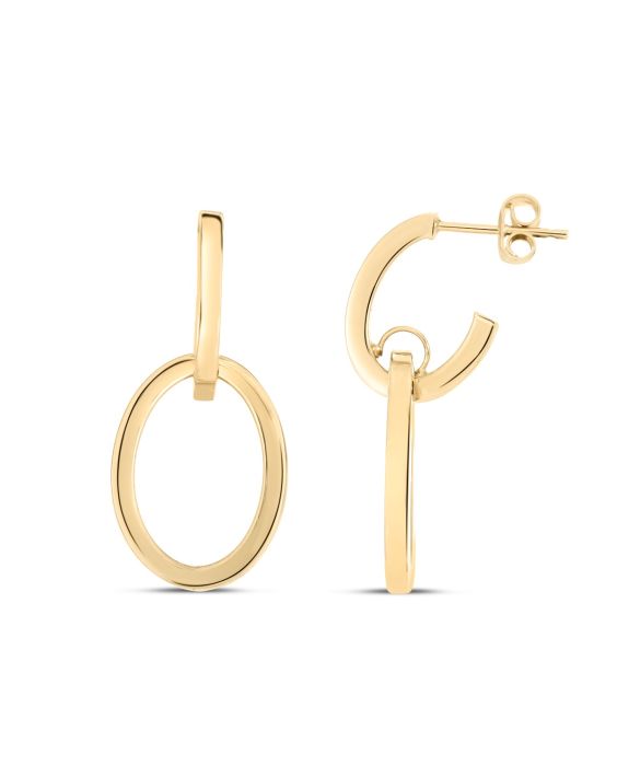 14K Gold Interlocking Drop Hoops