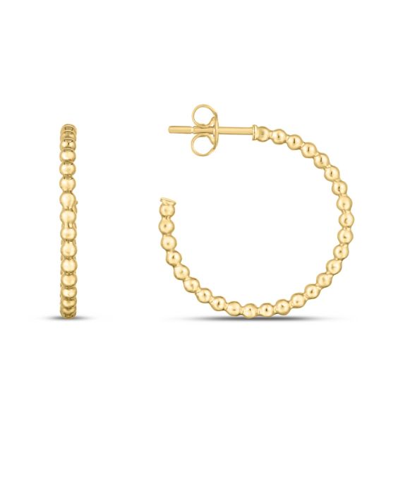 14K Gold Bead C-Hoops