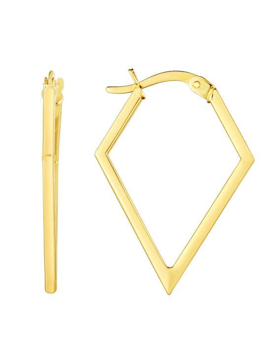 14K Gold Geometric Hoop Earrings