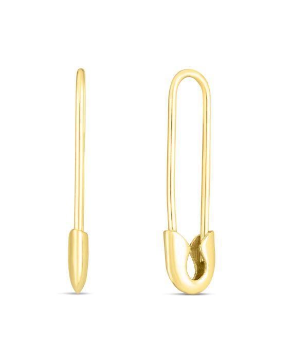 14K Safety Pin Earring