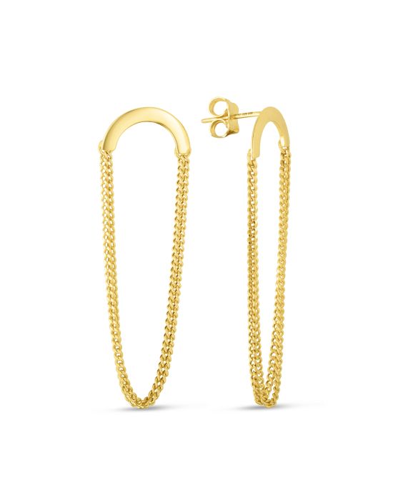 14K Gold Chain Drop Earrings