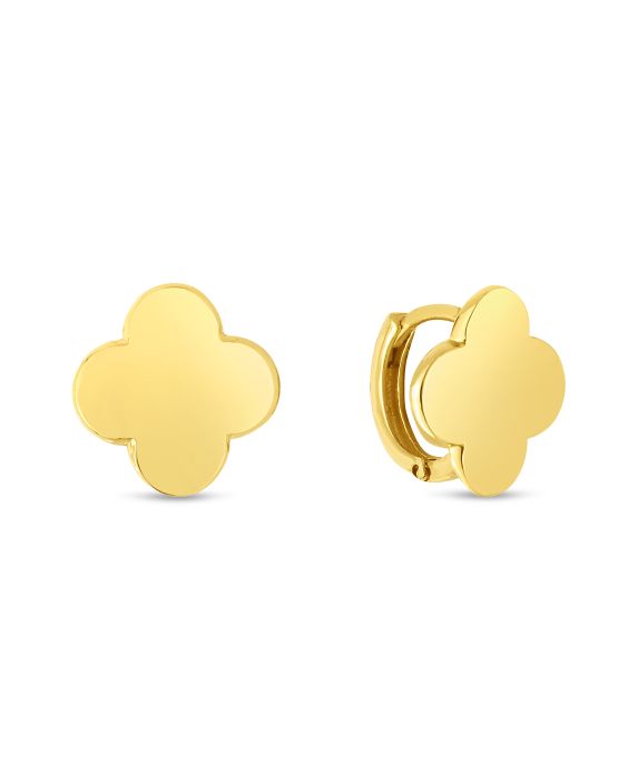 14K Gold Clover Earrings