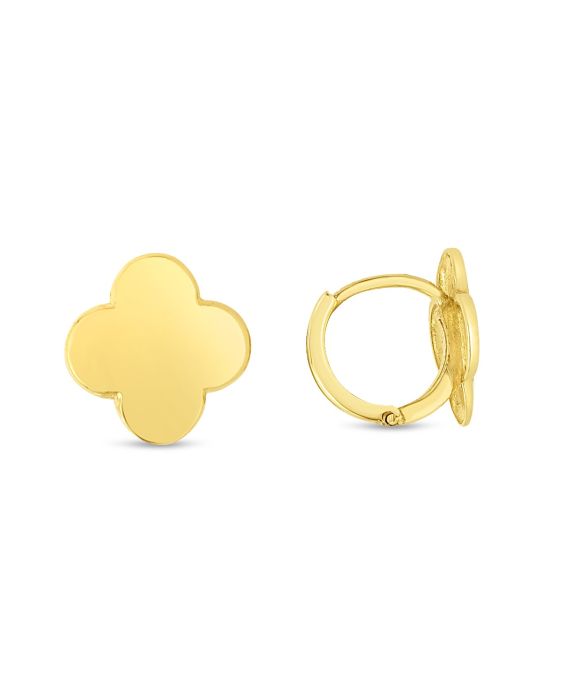14K Gold Clover Earrings