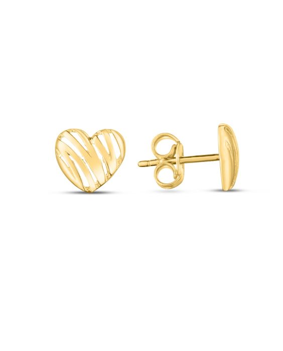 14K Scribble Heart Studs