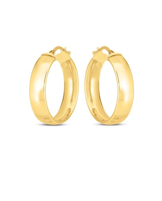 14K 6x25mm Wedding Band Hoops