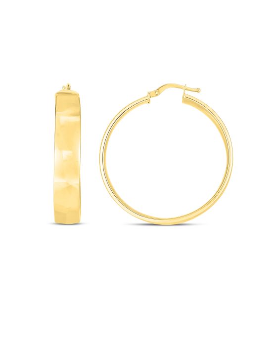 14K 7x35mm Wedding Band Hoops