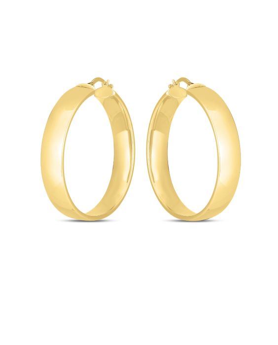 14K 7x35mm Wedding Band Hoops