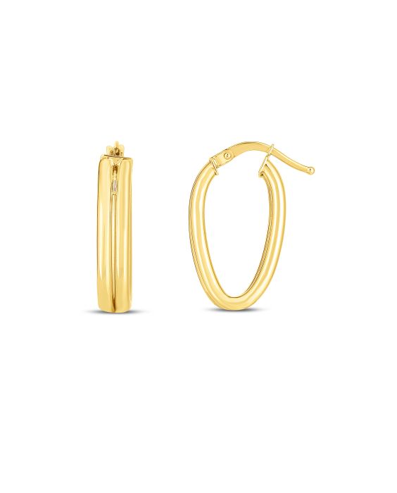 14K Double Oval Hoop Earrings