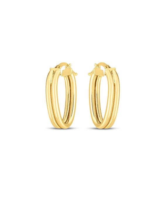 14K Double Oval Hoop Earrings