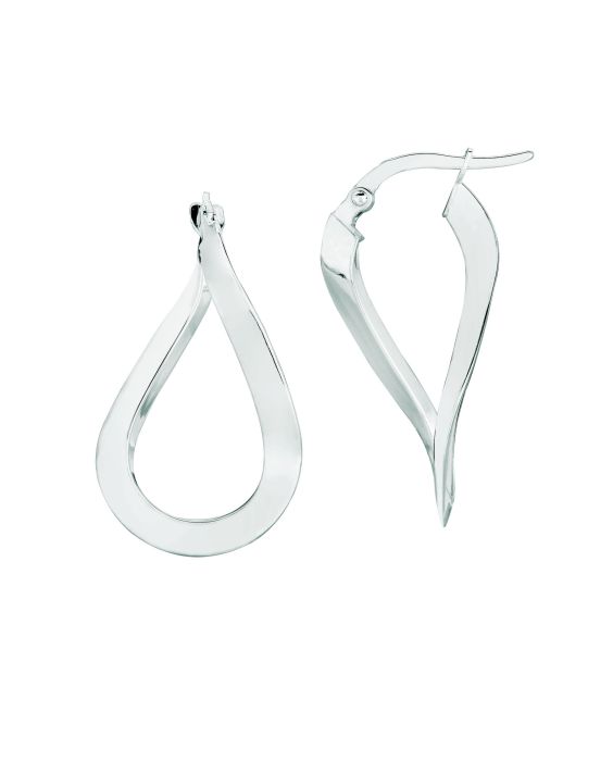 14K Gold Tear Drop Twist Freeform Earring